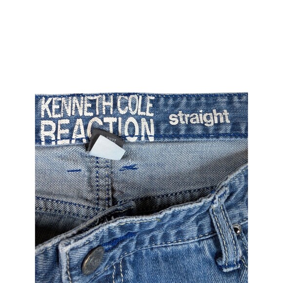 Kenneth Cole Reaction Jeans Mens 38X32 (30) Blue Medium Wash Cotton Straight Fit - Picture 4 of 15